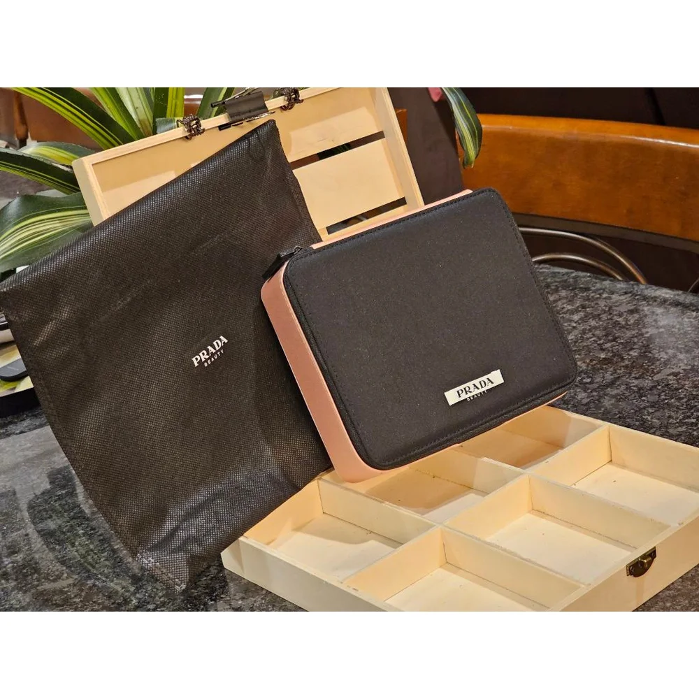 Prada Black & Pink Square Hard Travel Case NWT - Picture 3 of 17